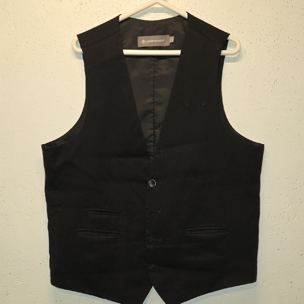 Classic Fit Black Suit Vest (Size 44)